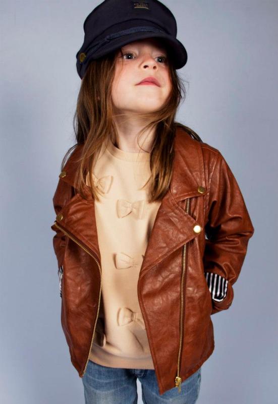 Mini Rodini brown biker jacket
